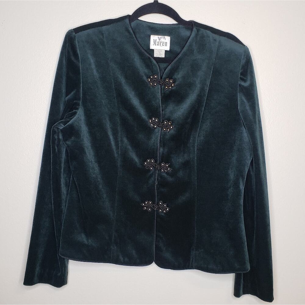 Maren| Vintage Green Velvet Jacket in size 12 - Picture 7 of 9